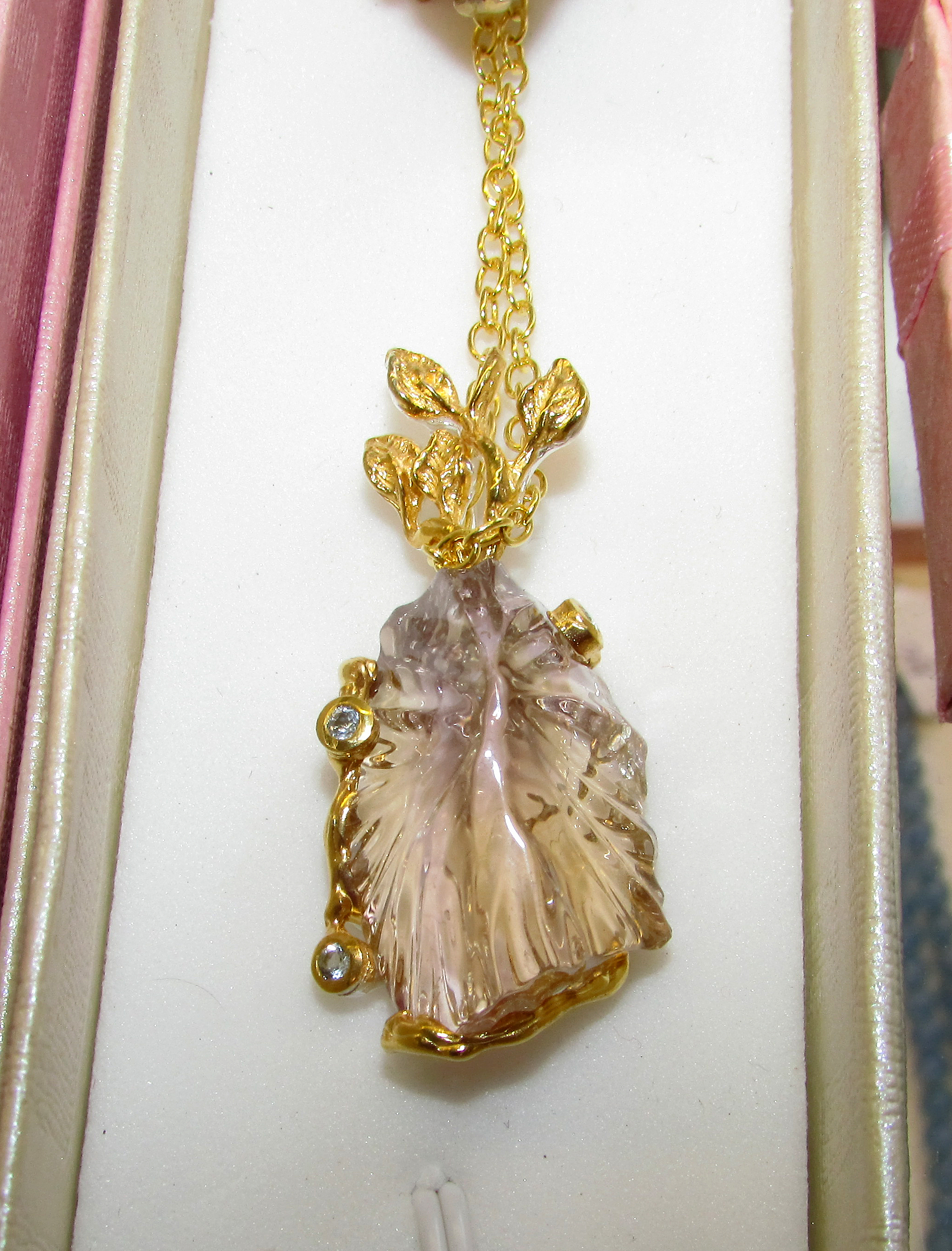 925 Silver necklace with 28 carat natural ametrine