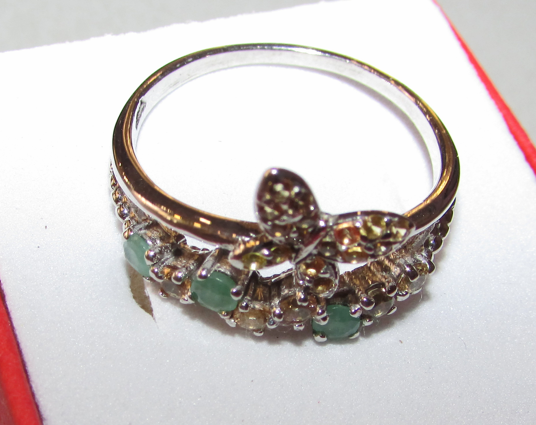 925 silver ring with nephrite jade