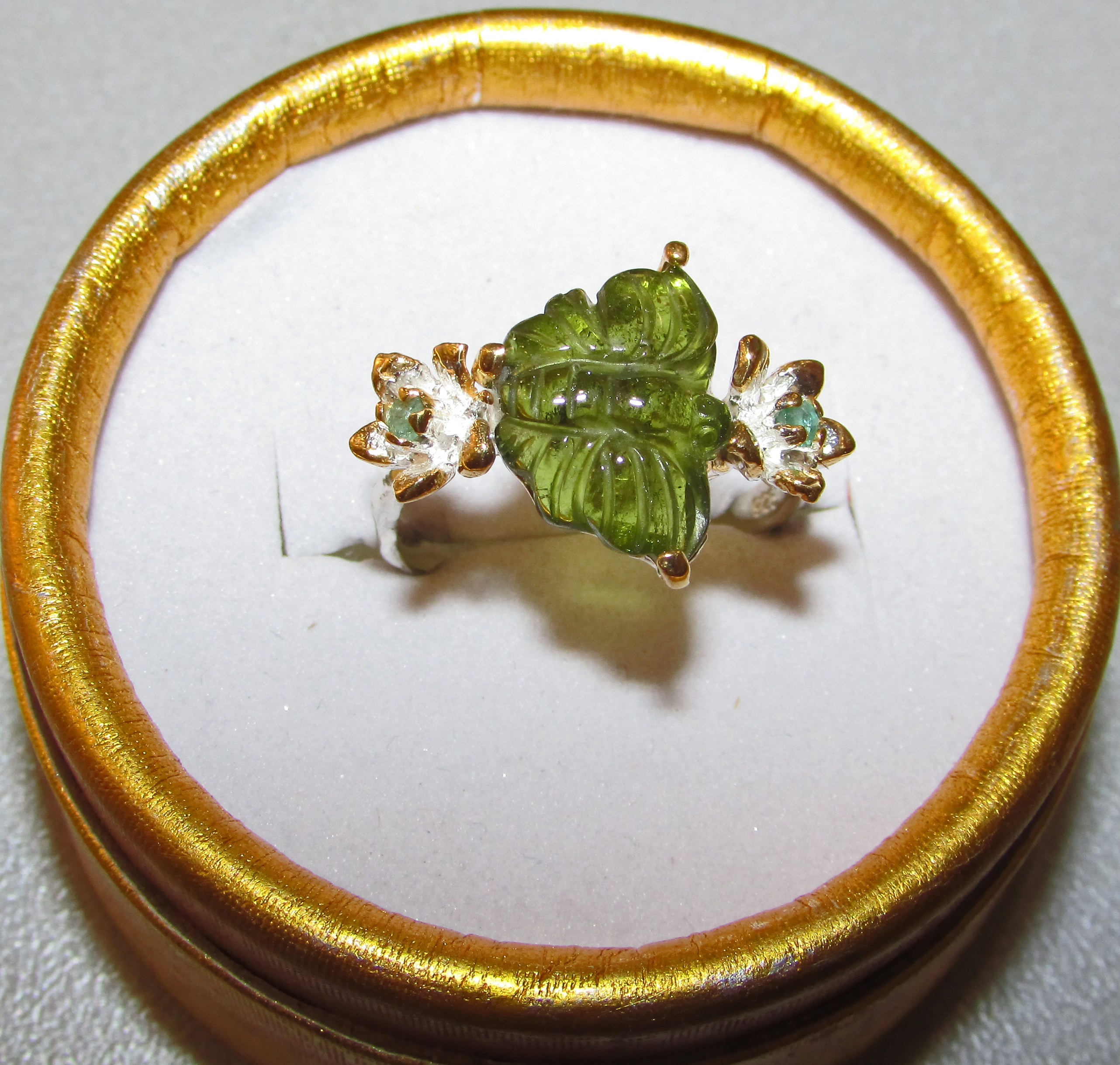925 Silver ring with natural tourmaline