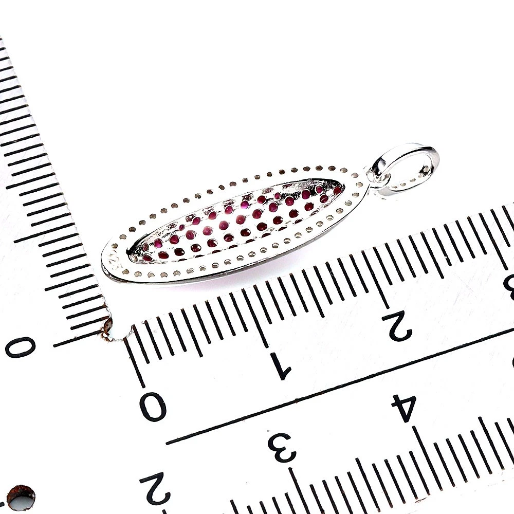 925 silver necklace with natural rubies