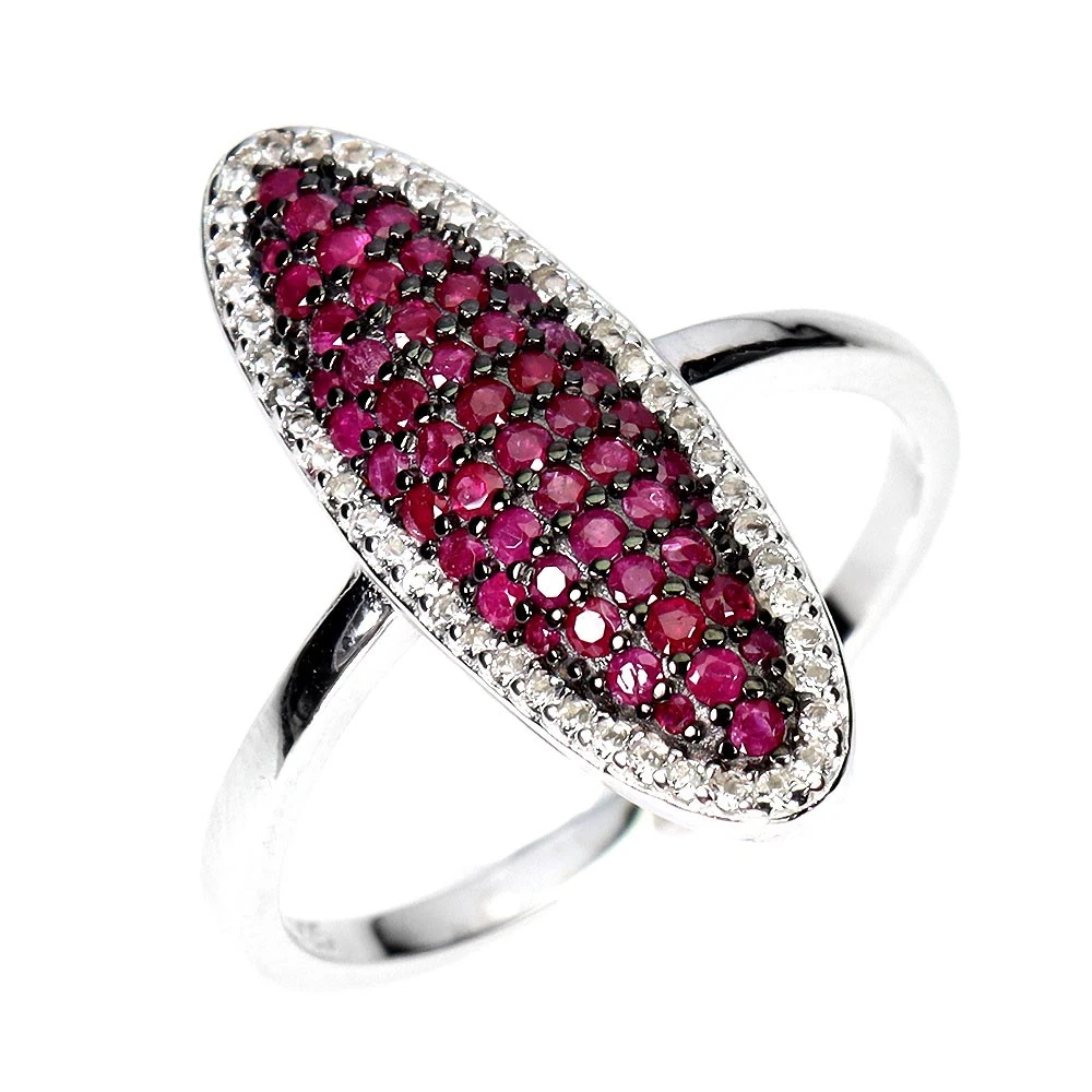 925 silver ring with Myanmar rubies
