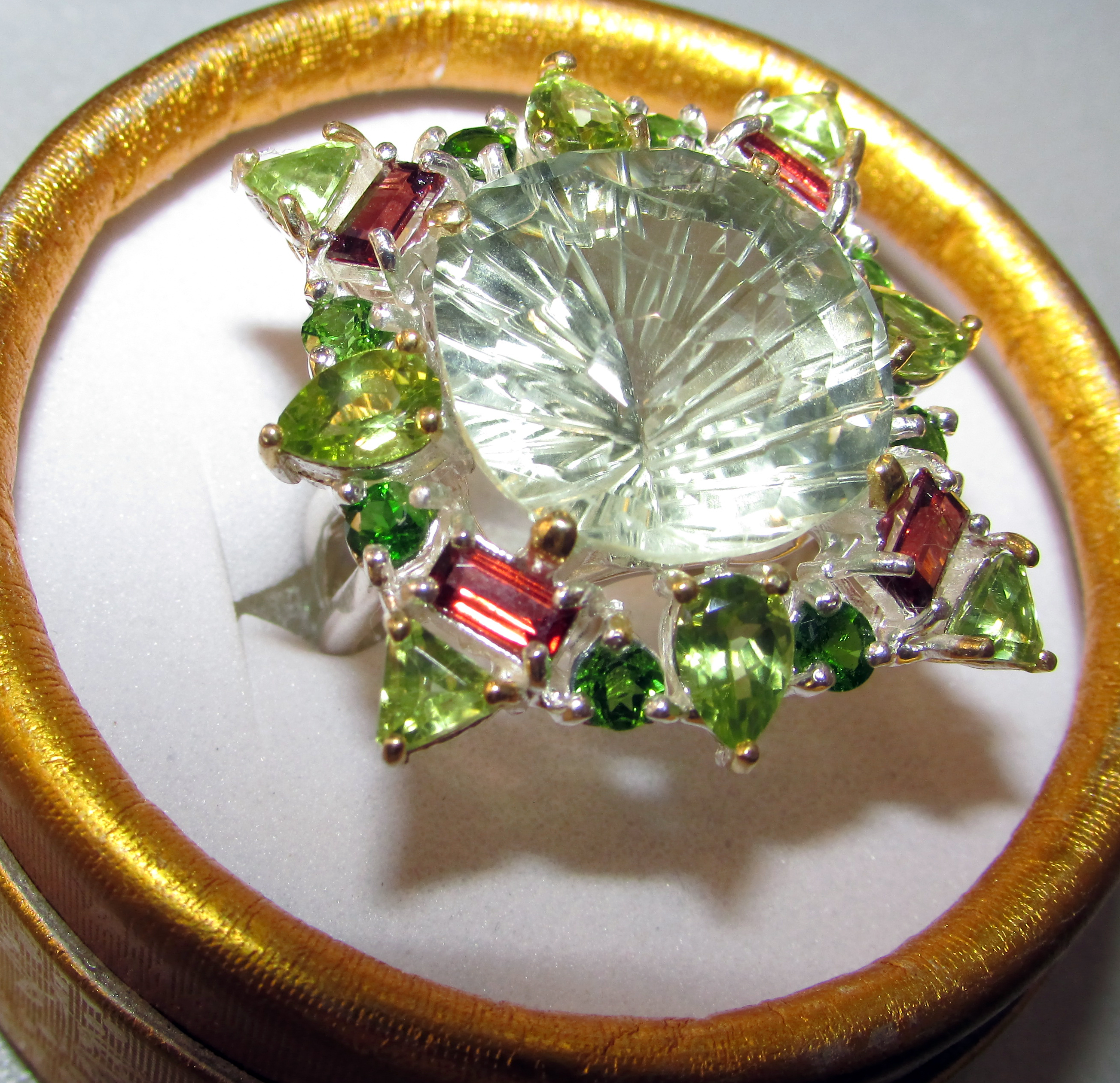 925 Silver ring with green amethyst prasiolite