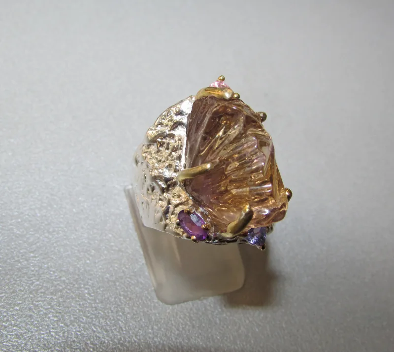 925 silver ring with ametrine 20 carat