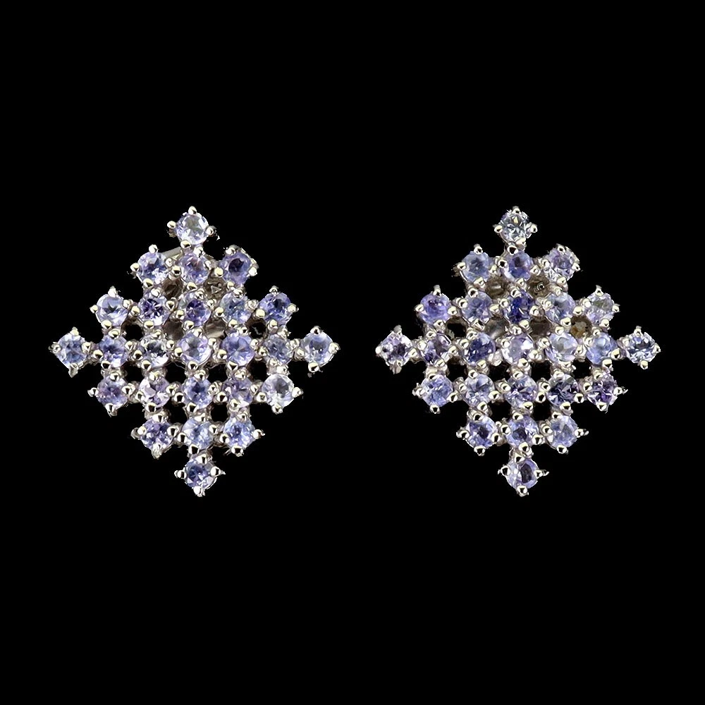 925 silver earrings with tanzanite