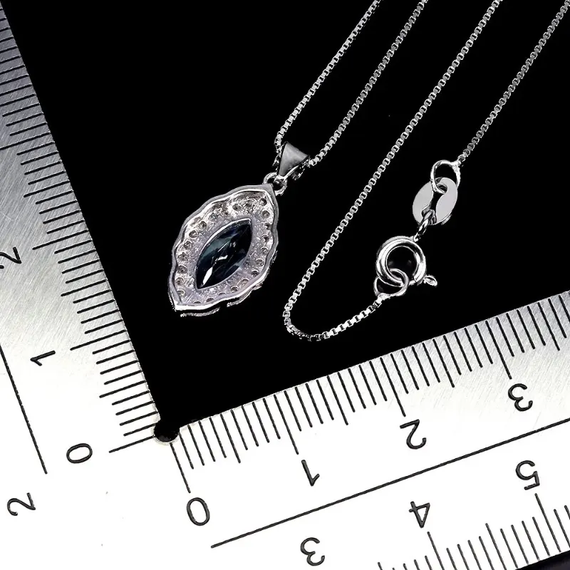 925 сребърно колие с Swiss Blue Topaz топаз