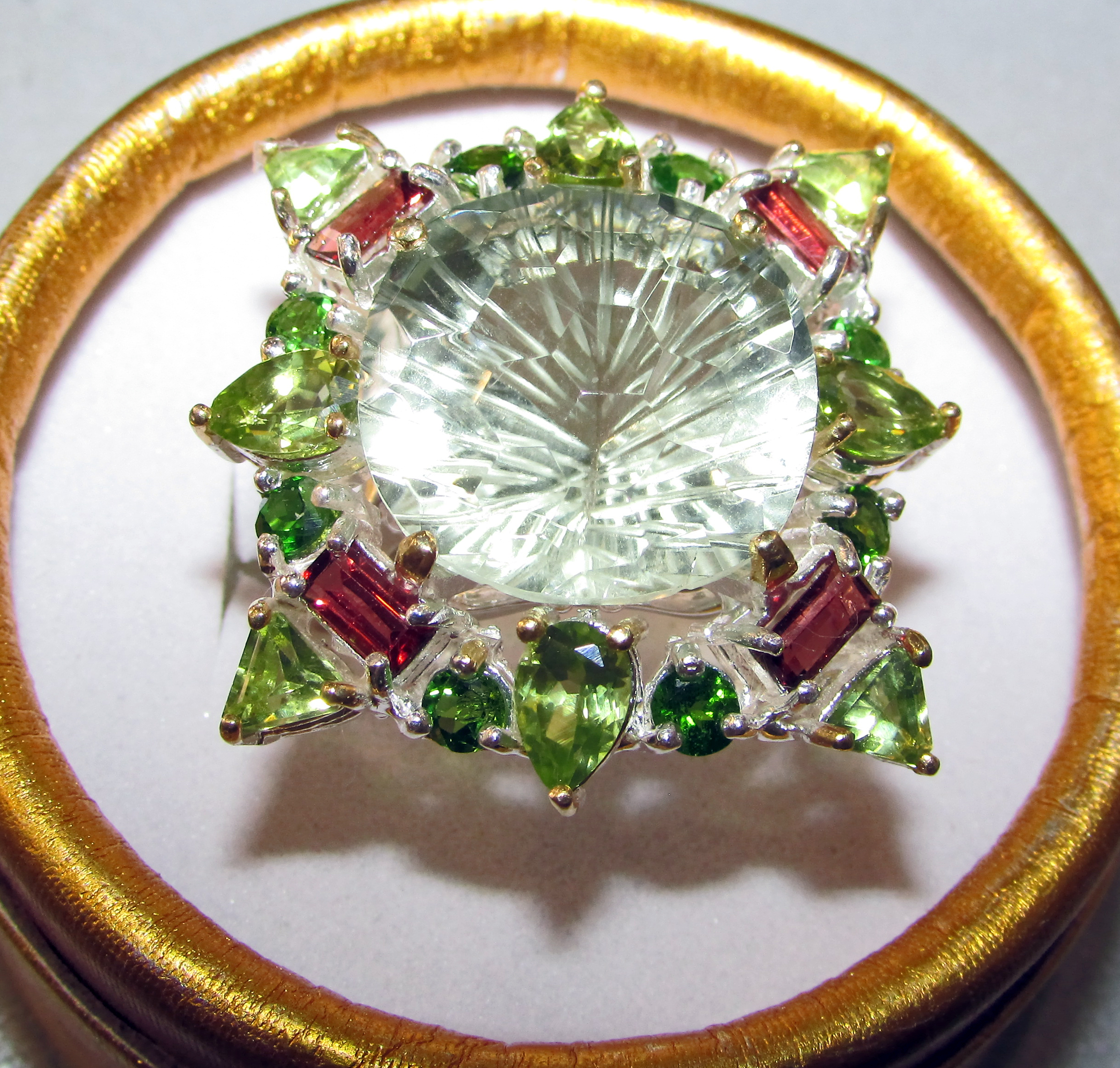 925 Silver ring with green amethyst prasiolite