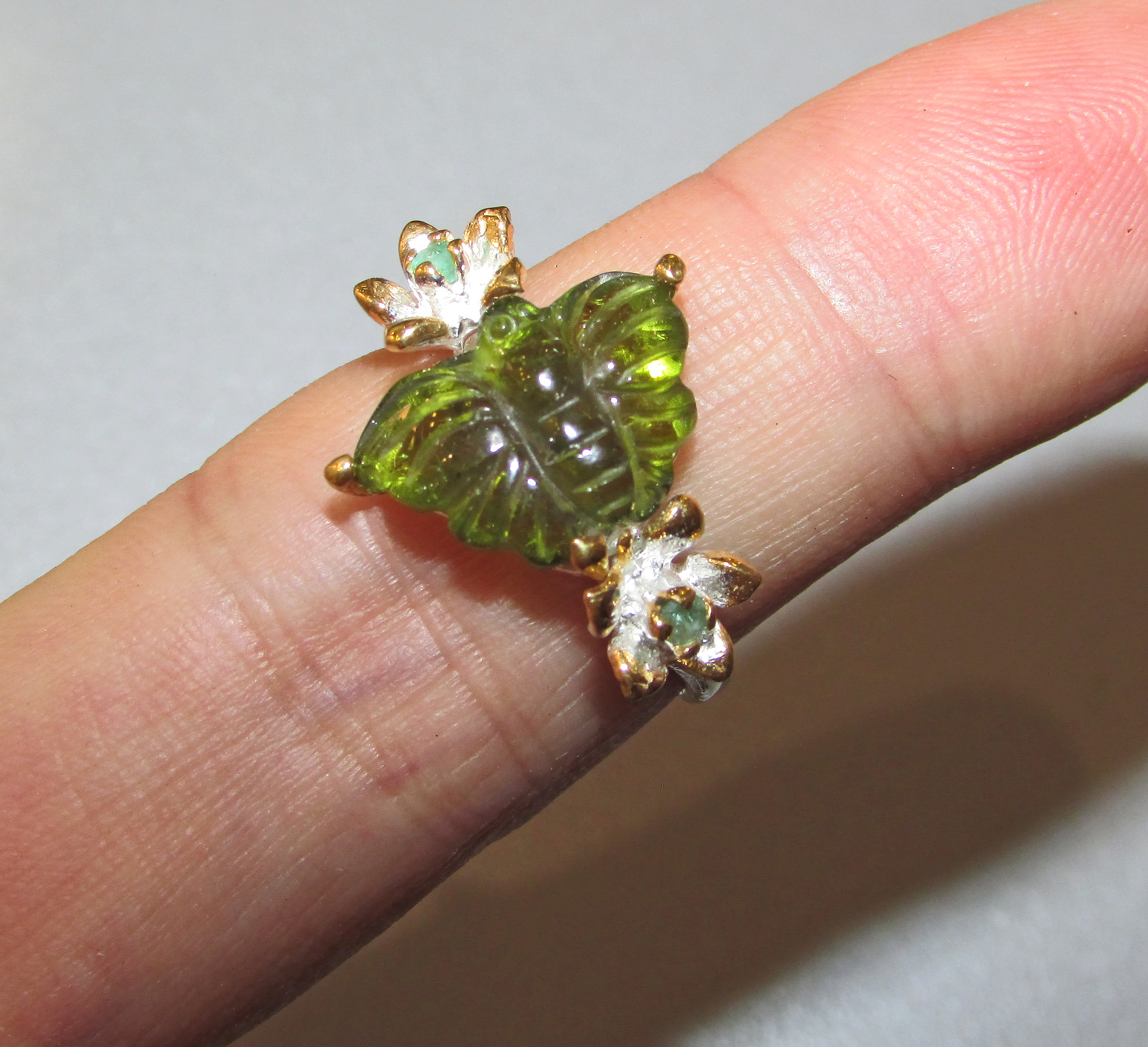 925 Silver ring with natural tourmaline