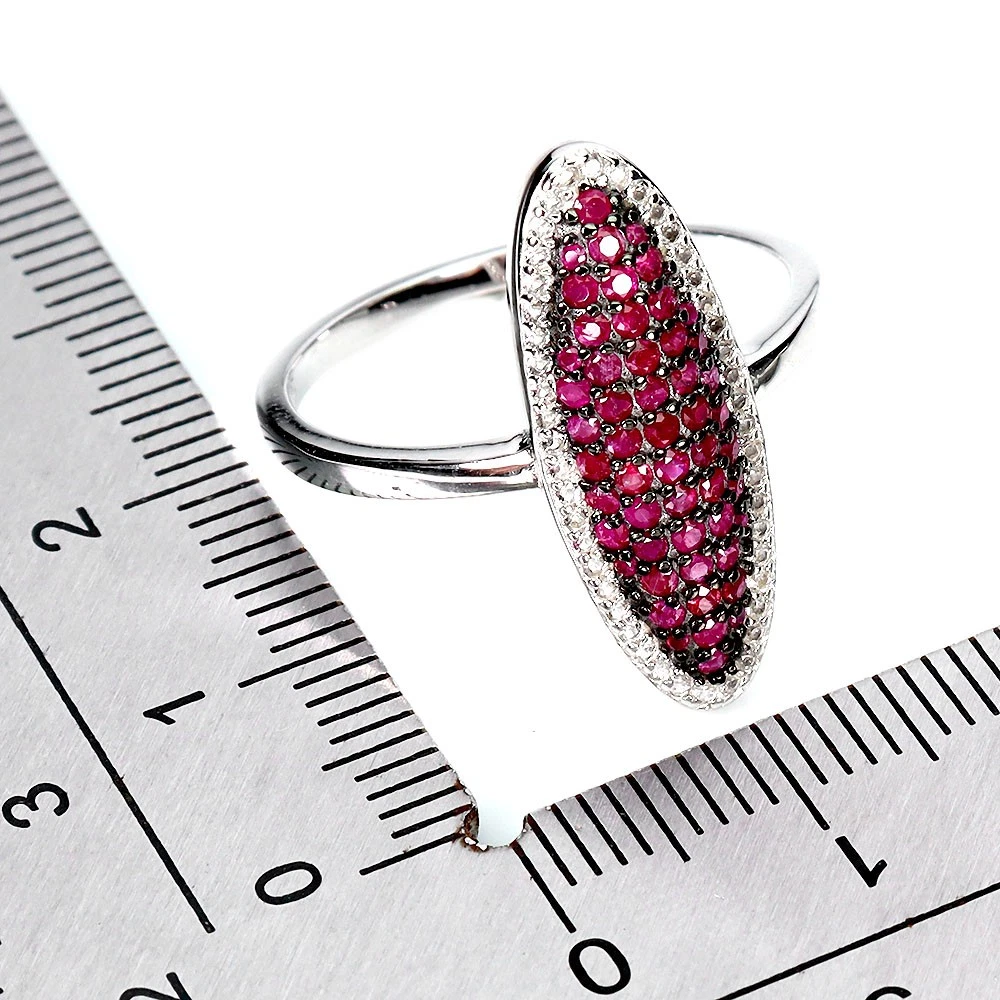925 silver ring with Myanmar rubies