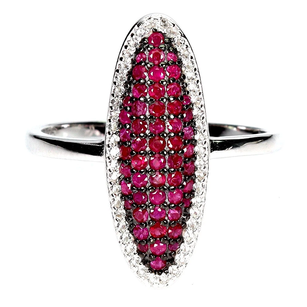 925 silver ring with Myanmar rubies