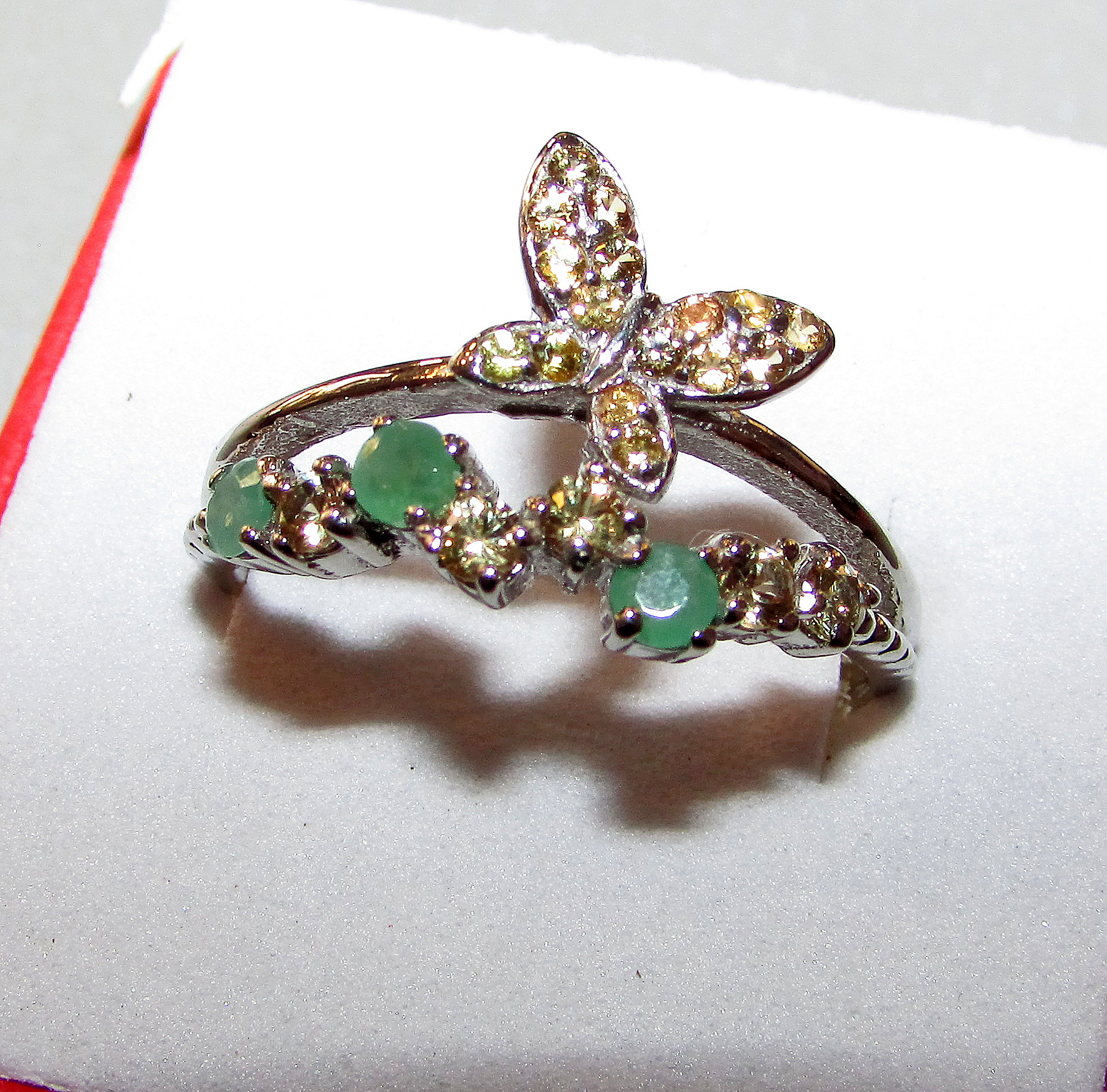 925 silver ring with nephrite jade
