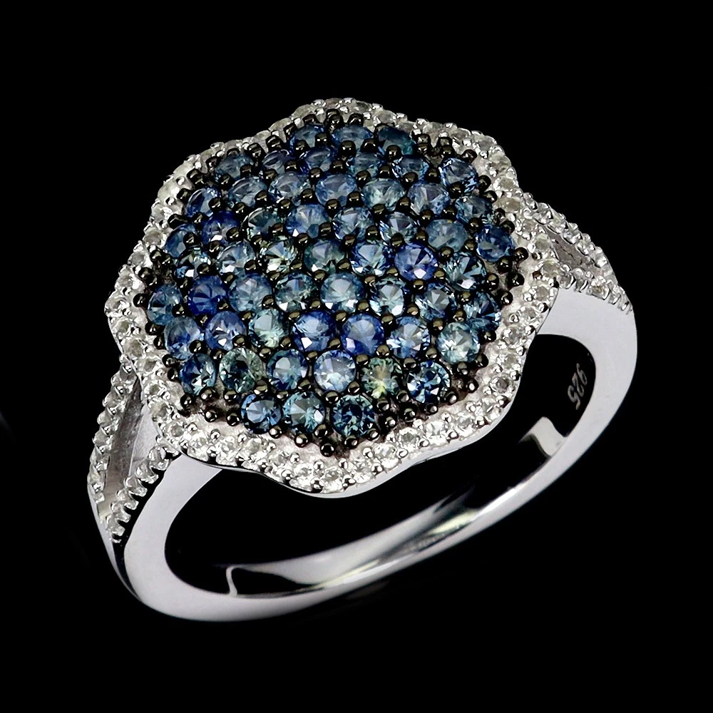 925 silver ring with sapphires