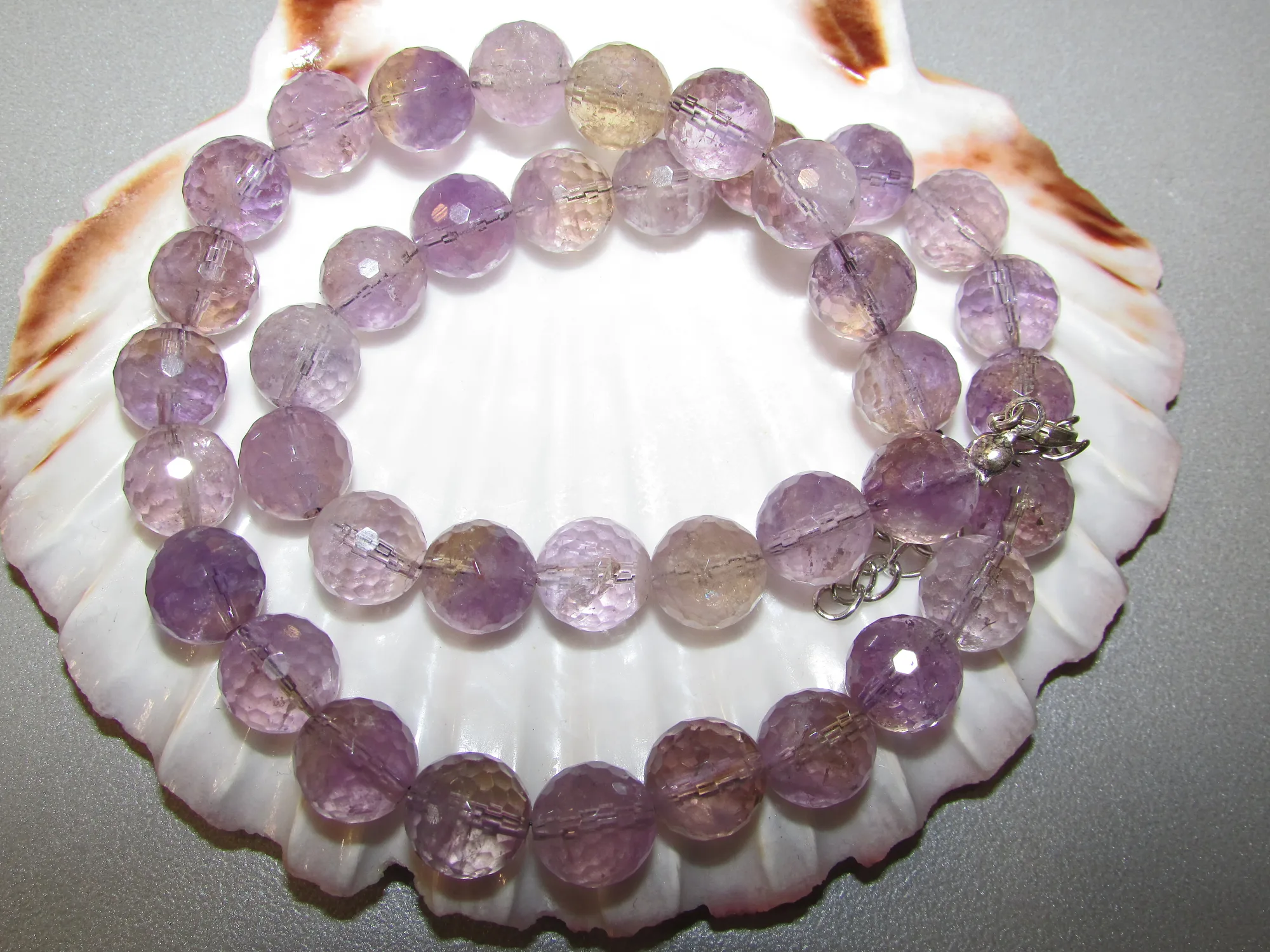 Natural ametrine beaded necklace 10 mm