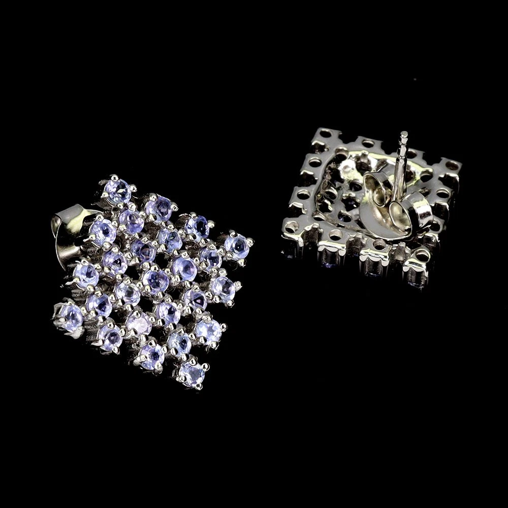 925 silver earrings with tanzanite