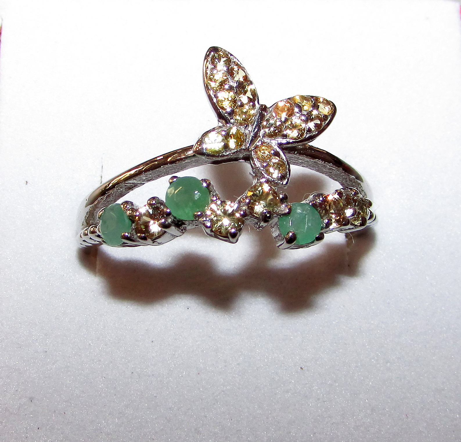 925 silver ring with nephrite jade