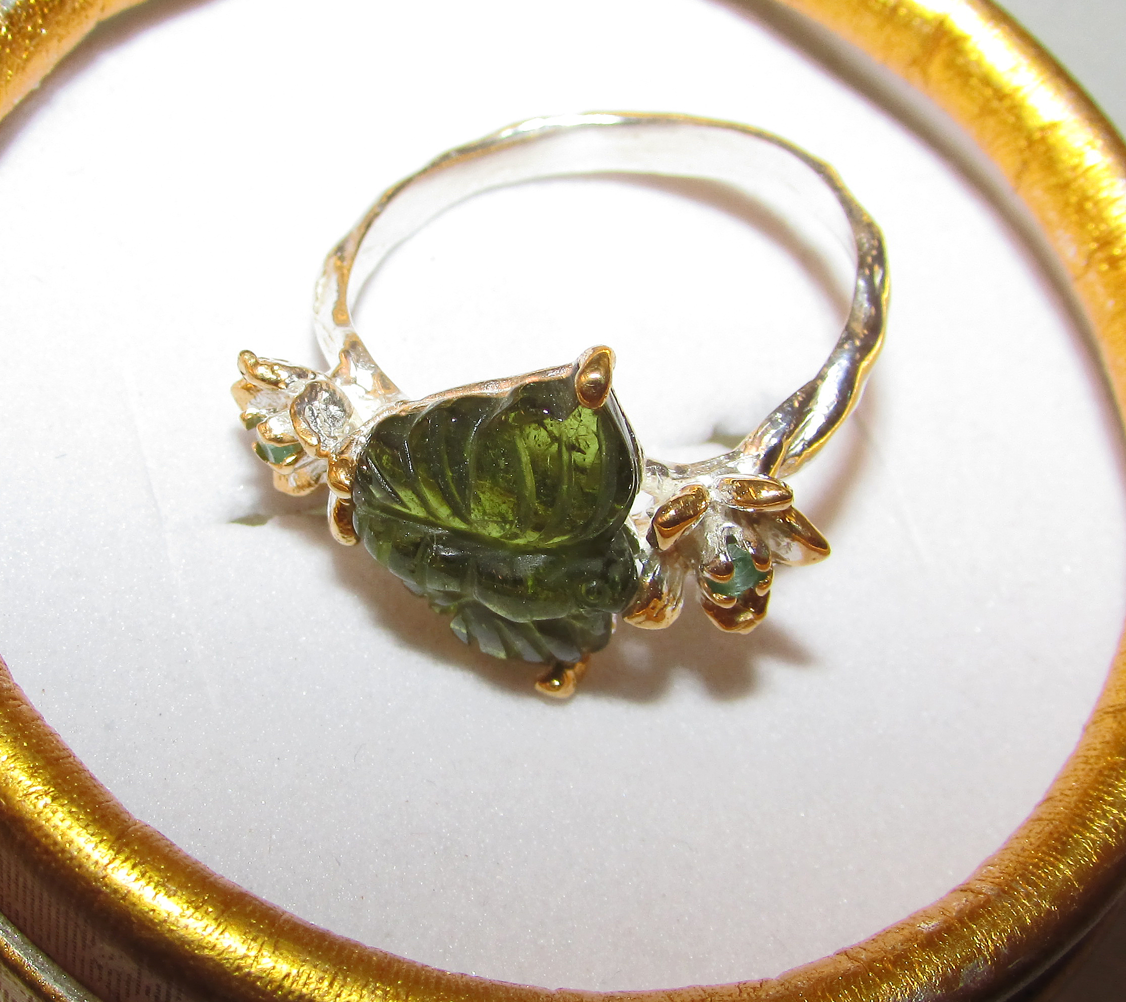 925 Silver ring with natural tourmaline