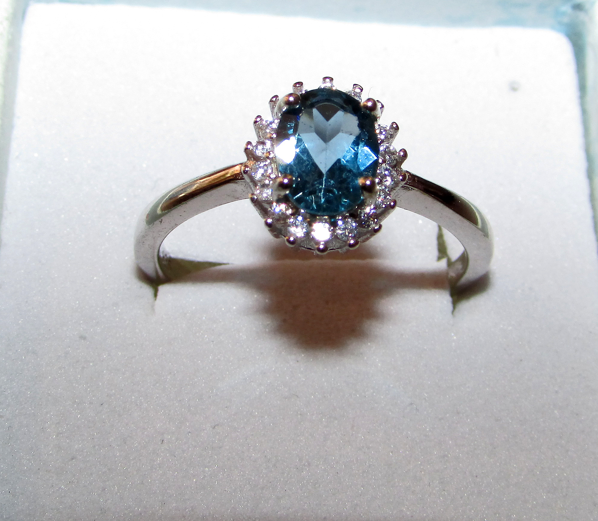 925 Сребърен пръстен с топаз  London Blue Topaz 7х5мм