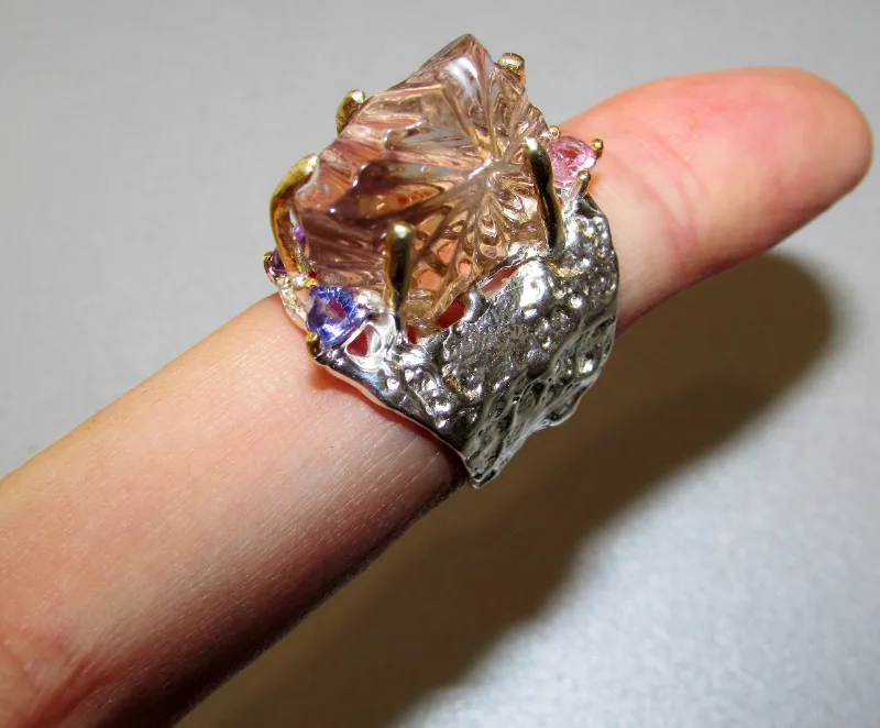 925 silver ring with ametrine 20 carat