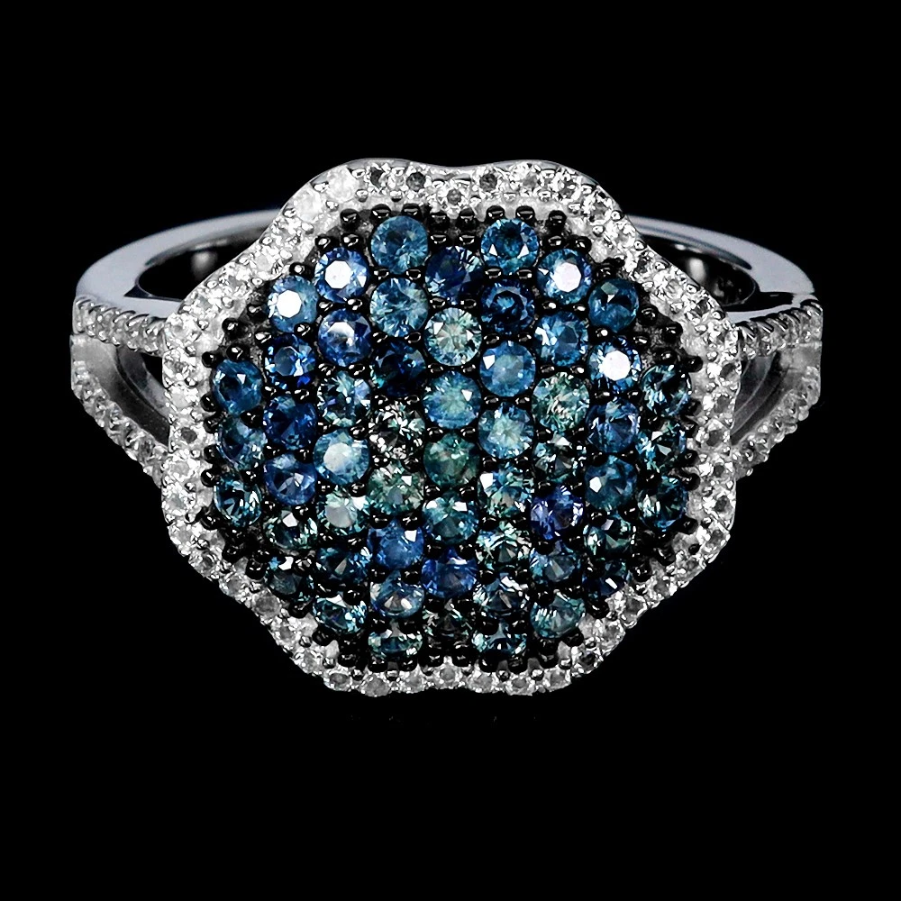 925 silver ring with sapphires