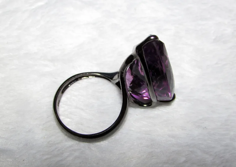 925 сребърен пръстен с аметист 37 карата