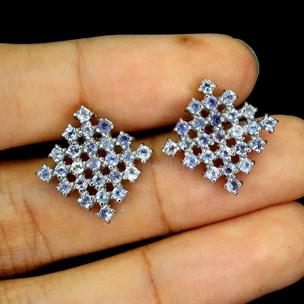925 silver earrings with tanzanite