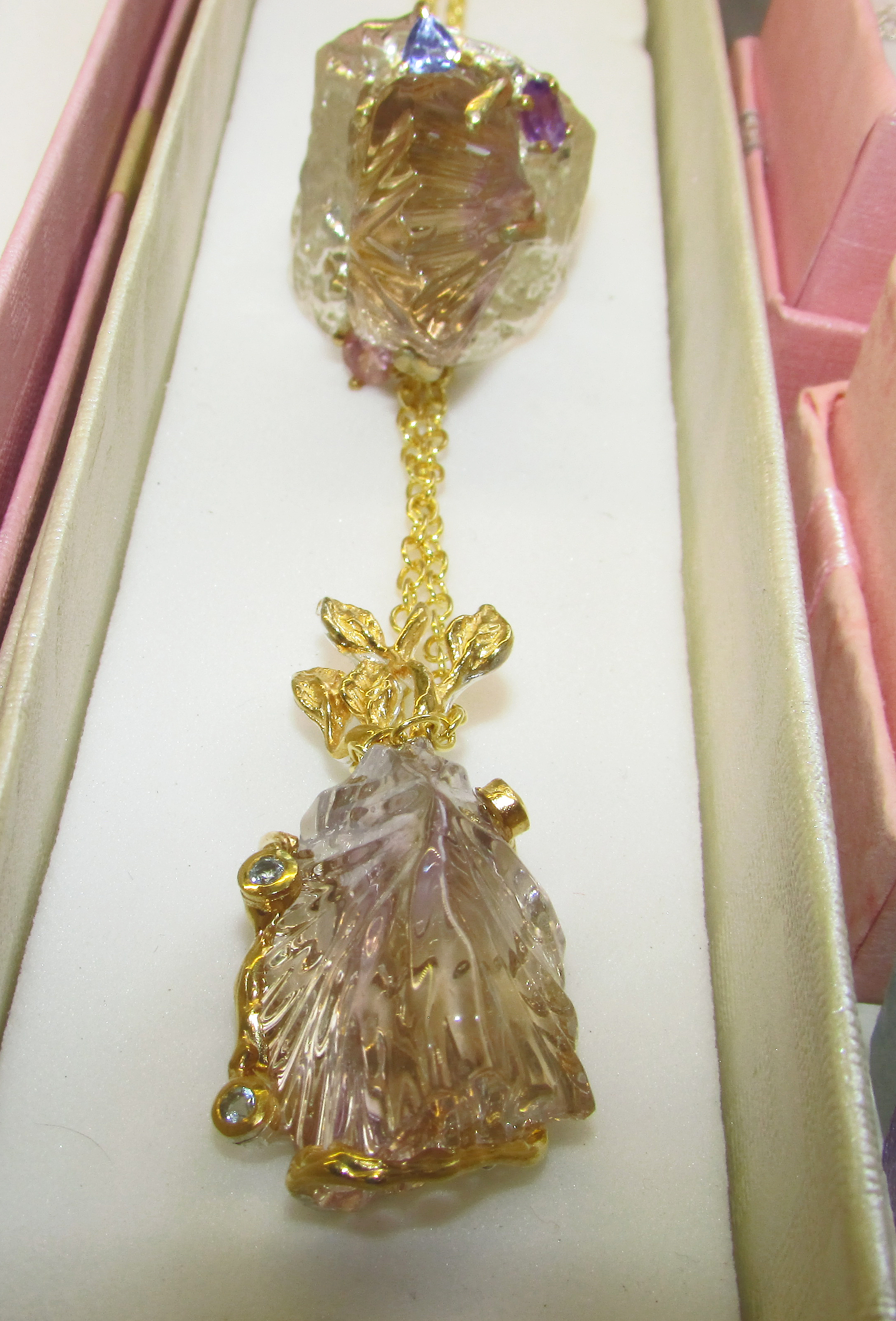 925 Silver necklace with 28 carat natural ametrine
